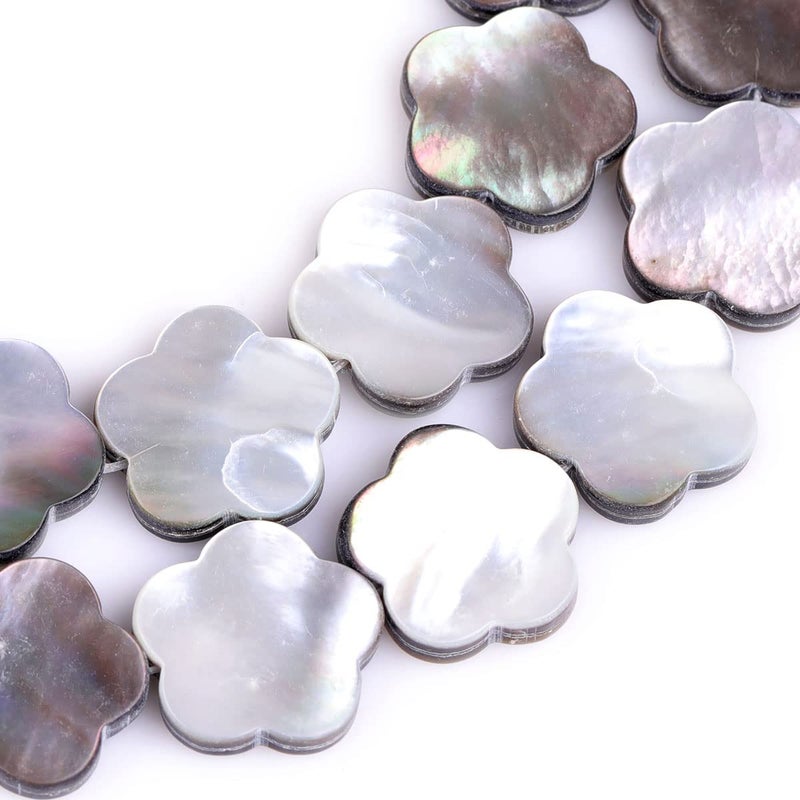 JOE FOREMAN 20mm Shell Semi Precious Gemstone Double Sides Carved Flower Loose Beads for Jewelry Making DIY Handmade Craft Supplies 15" - Image 4